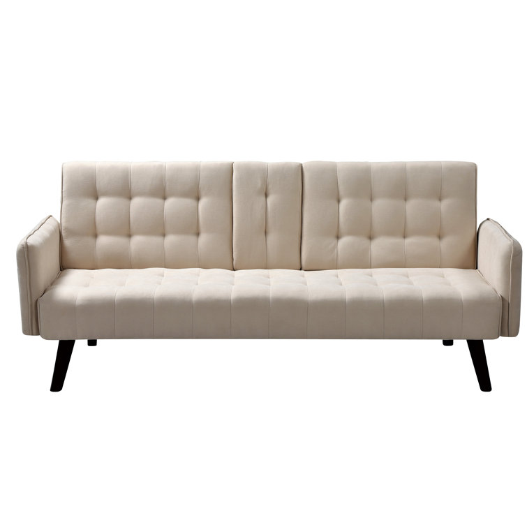 Wrought Studio Tampa 72'' Linen Square Arm Sofa Bed & Reviews Wayfair